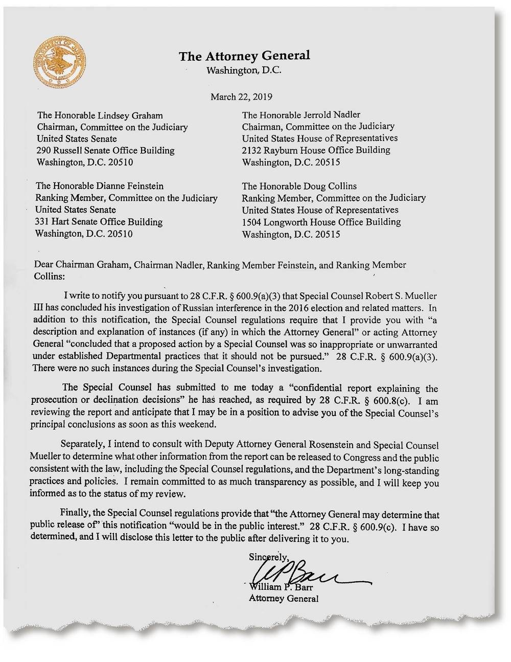 Click to enlarge barr letter mueller final report