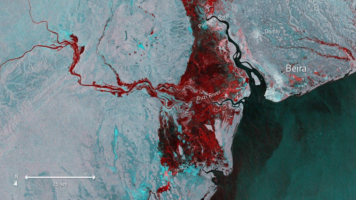 A satellite image released by the European