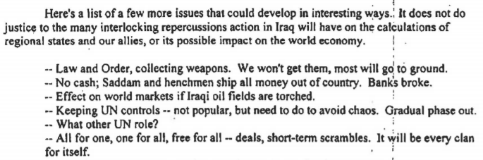 secret memo iraq