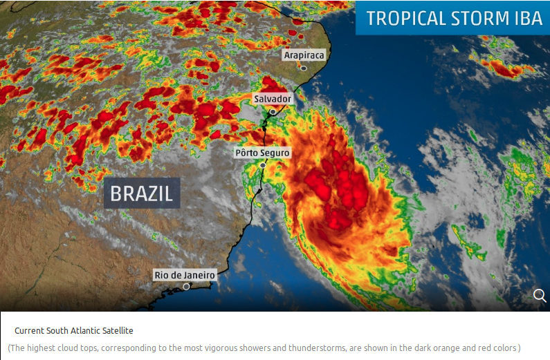 Rare south Atlantic tropical storm forms off the coast of Brazil