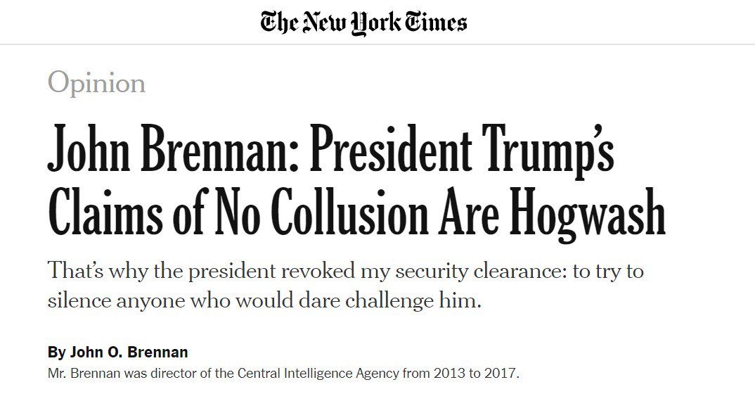 Click to enlarge John brennan russian collusion New york times