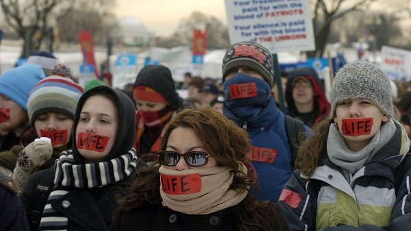 Click to enlarge Pro-life activists
