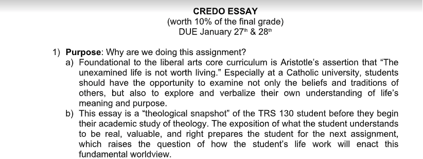 Click to enlarge credo essay catholic church
