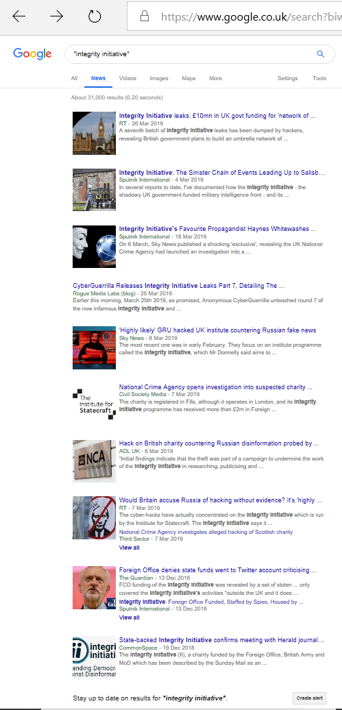 integrity initiative google search results