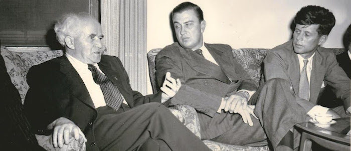 Click to enlarge Ben-Gurion, FDR Jr., Sen. John Kennedy