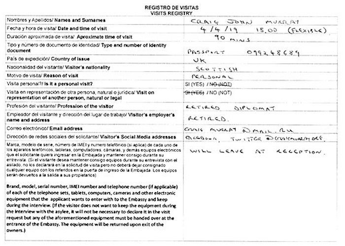 Click to enlarge Vistation form