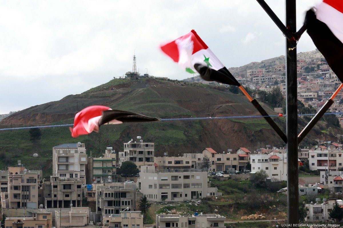 syria flags golan heights