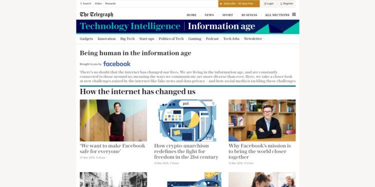 Click to enlarge Telegraph Facebook