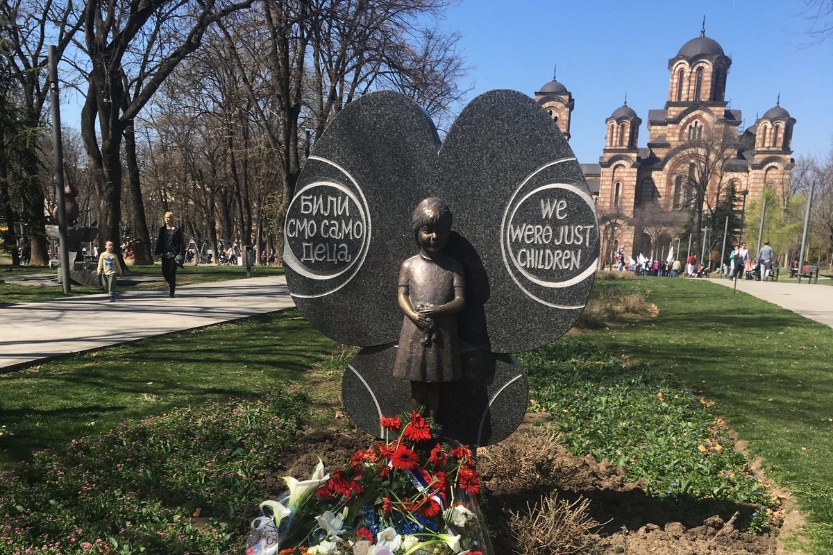 Monument to the children killed during NATO bombing of Yugoslavia