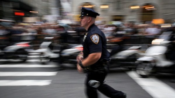 Cop running