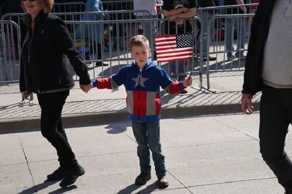 Click to enlarge boy with flag