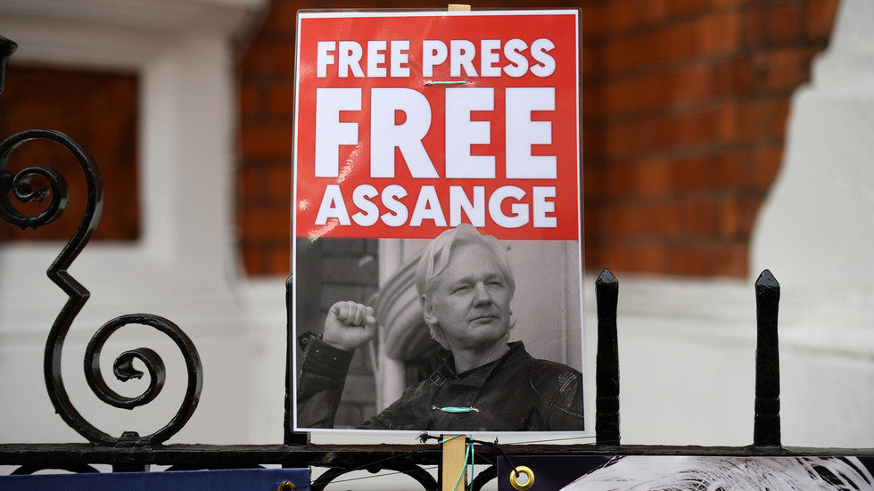 assange protest sign free press