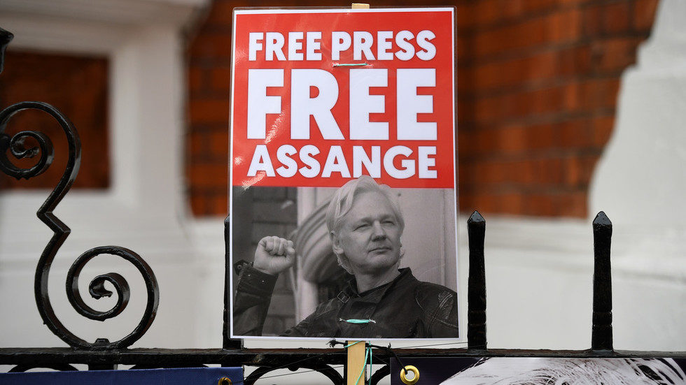 Click to enlarge assange protest sign free press