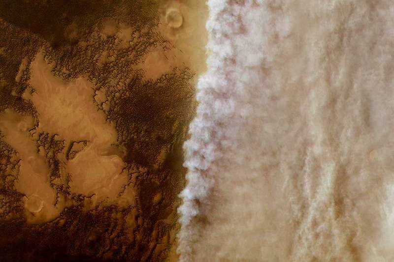 A dust storm on Mars