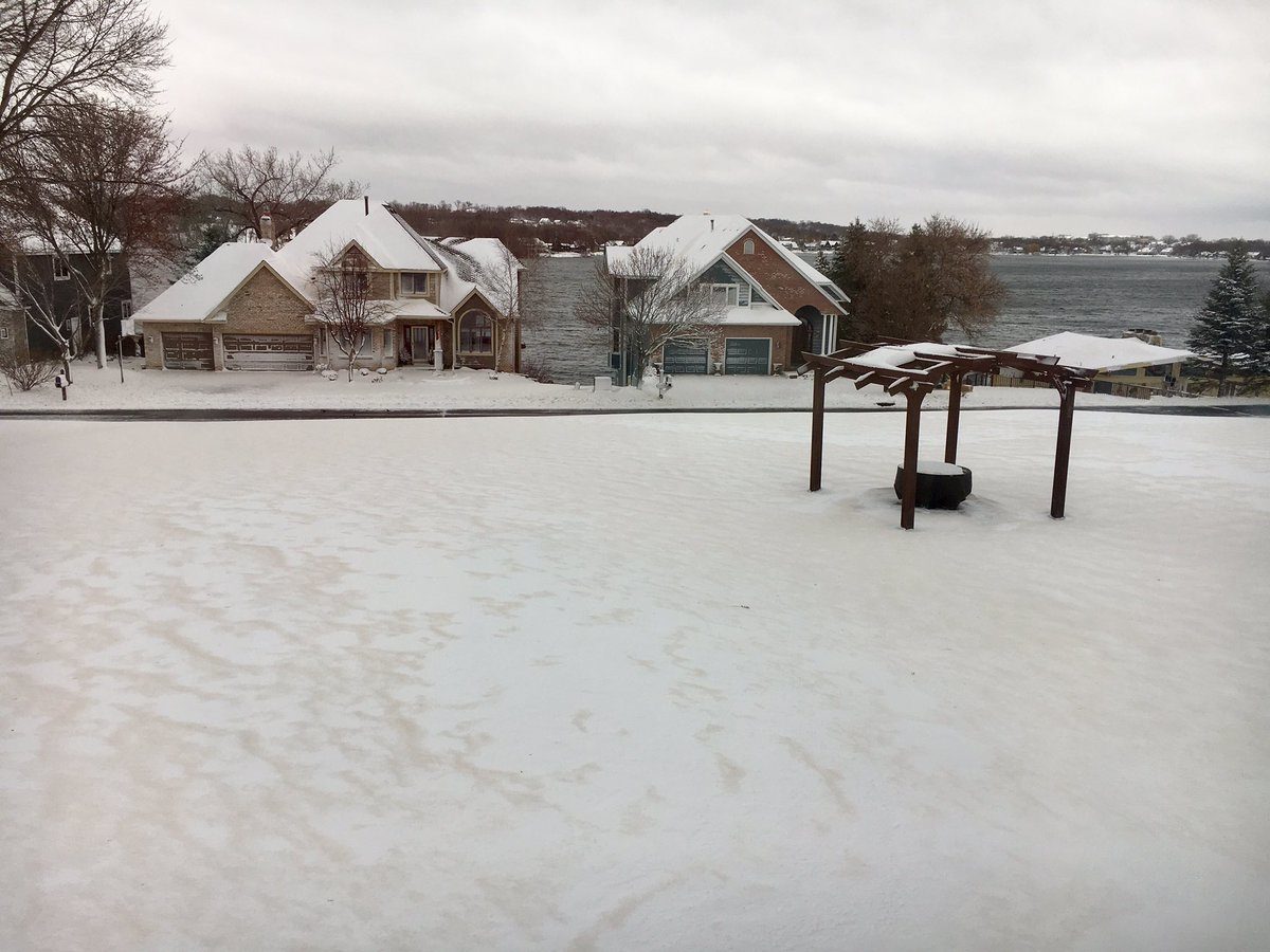 Brown snow coats white snow in southern Minnesota on Thursday, April 11, 2019.