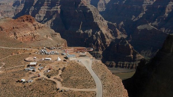 Click to enlarge The Skywalk hangs over the Grand Canyon