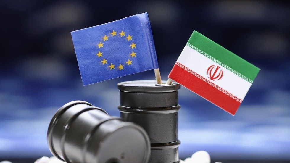 Iran Europe flags