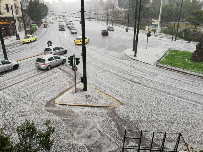 The center of the city of Athens lies covered