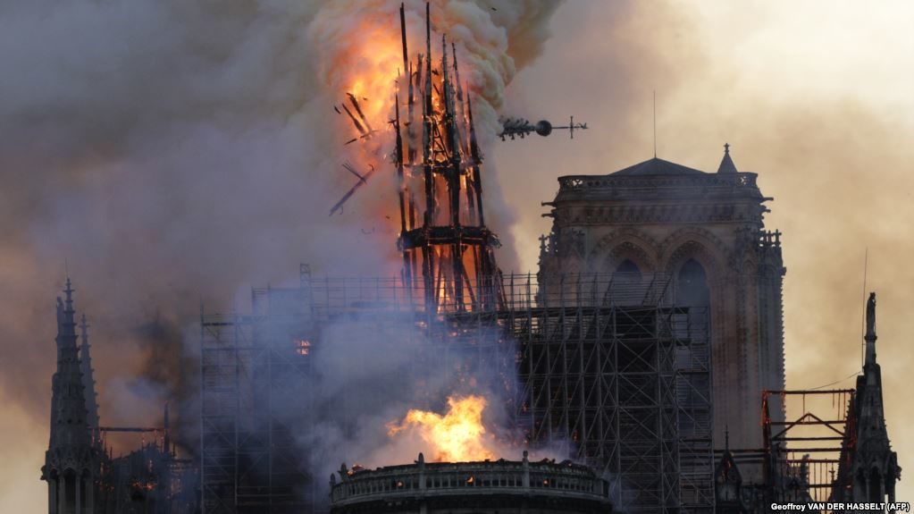 Click to enlarge Notre dame spire collapse