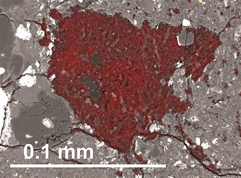 carbon-rich fragment  of meteorite