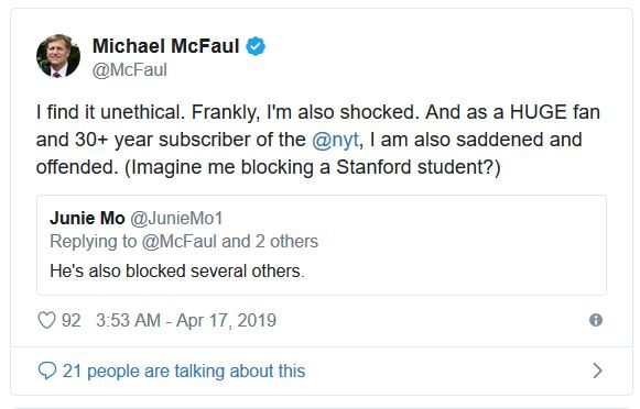 mcfaul tweet nytimes