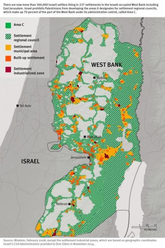 Click to enlarge West Bank map