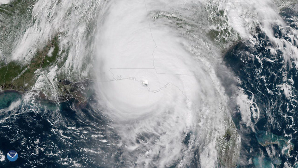 Click to enlarge Hurricane Michael is seen over the Florida Panhandle