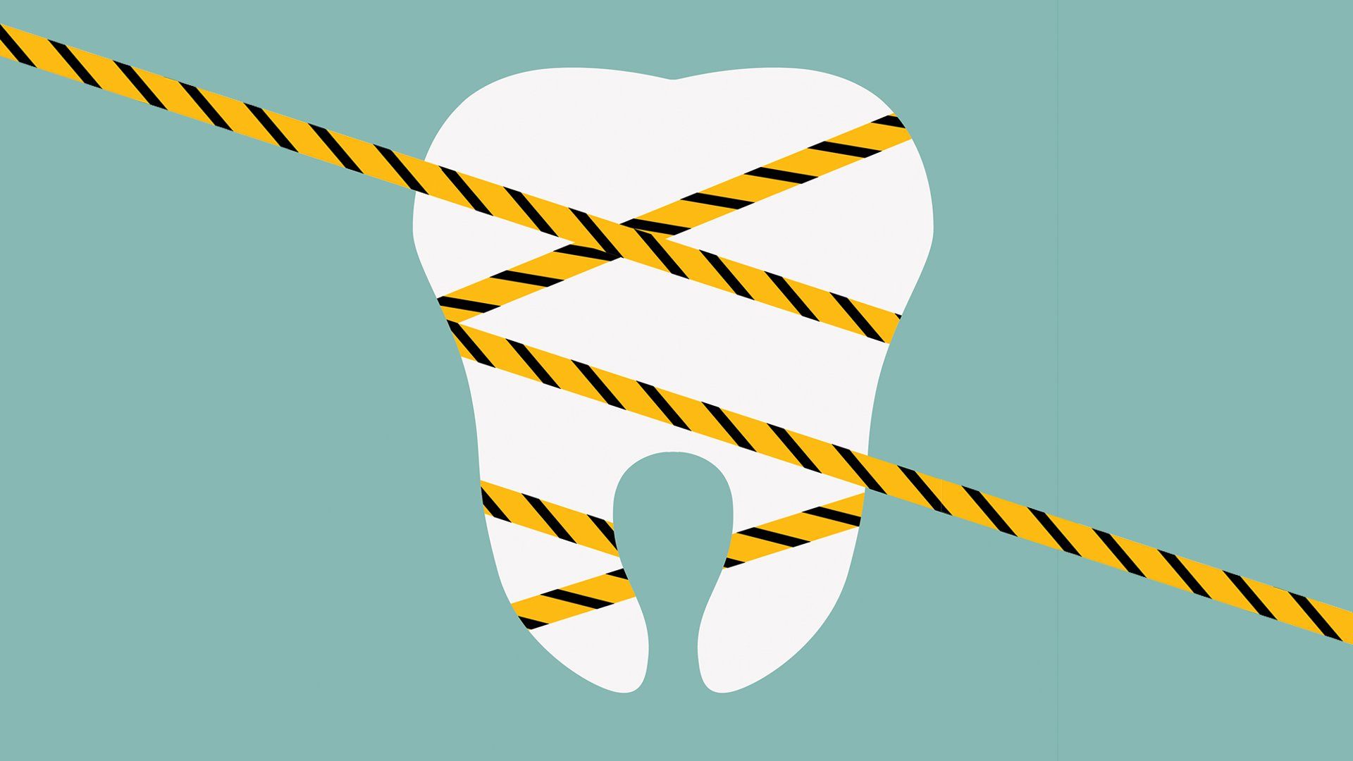tooth caution tape dentistry