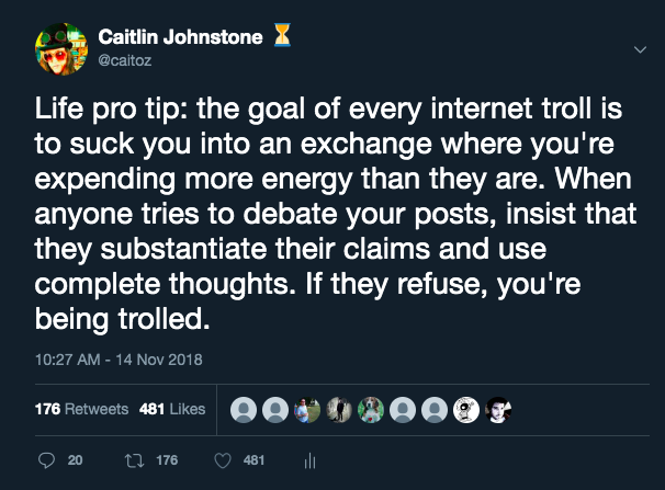 Caitlin Johnstone tweet internet trolls