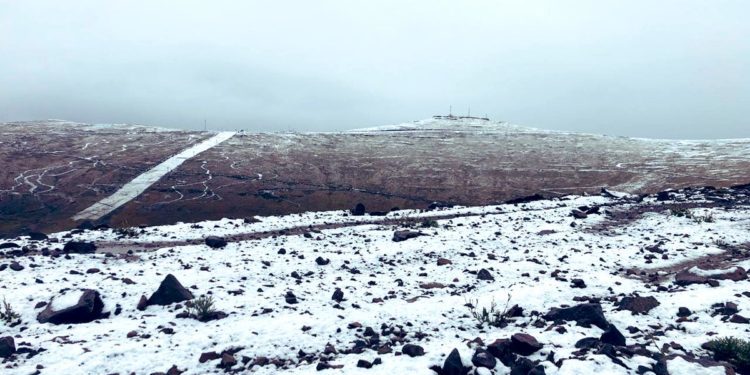 The snow across the Maluti Mountains,
