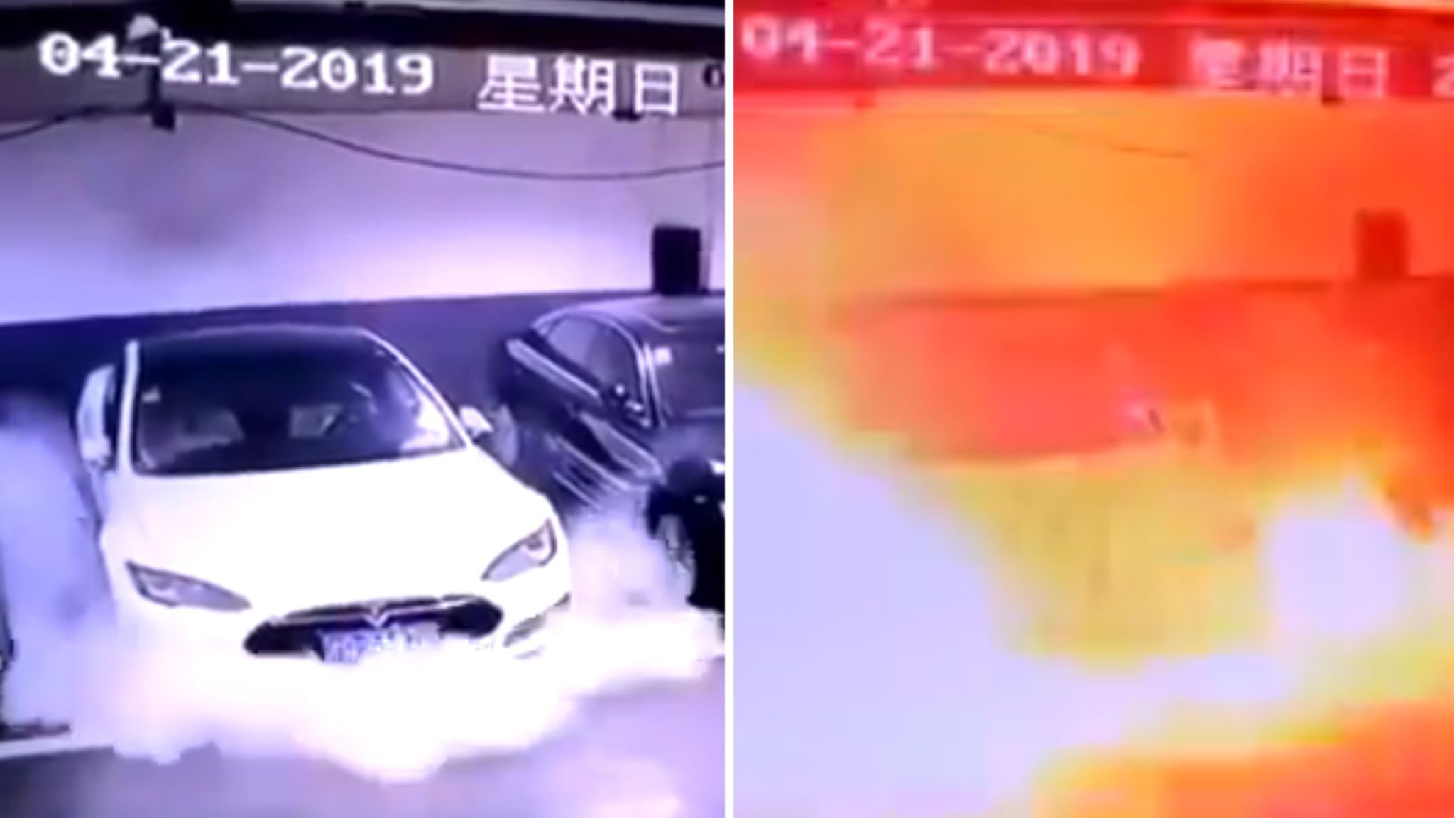 Exploding Tesla Shanghai