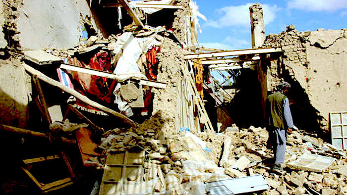 destroyed house