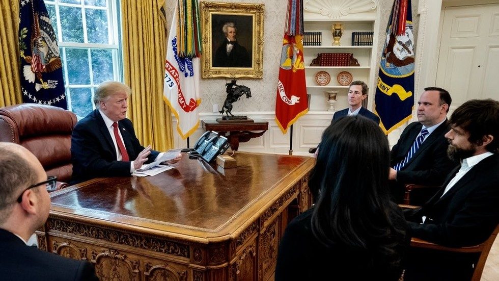 Click to enlarge Trump with Twitter CEO Jack Dorsey