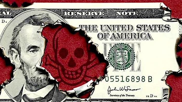 Click to enlarge Torn dollar skull