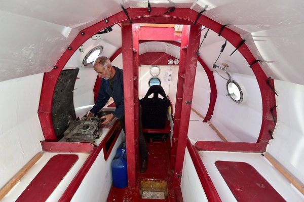 Click to enlarge Inside barrel boat
