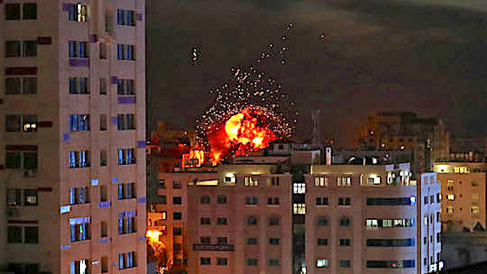 Click to enlarge Bombing Gaza