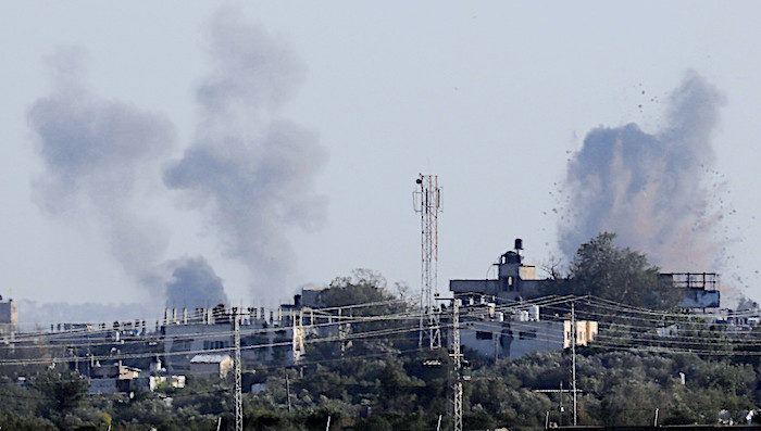 Click to enlarge Bombing Gaza