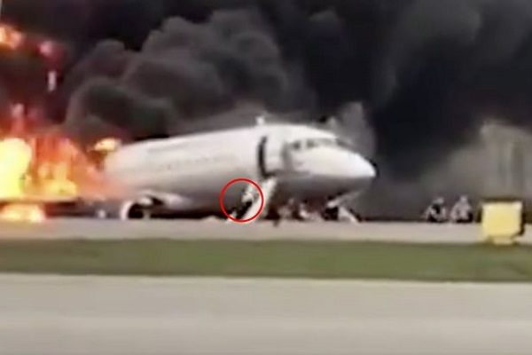 Plane on fire