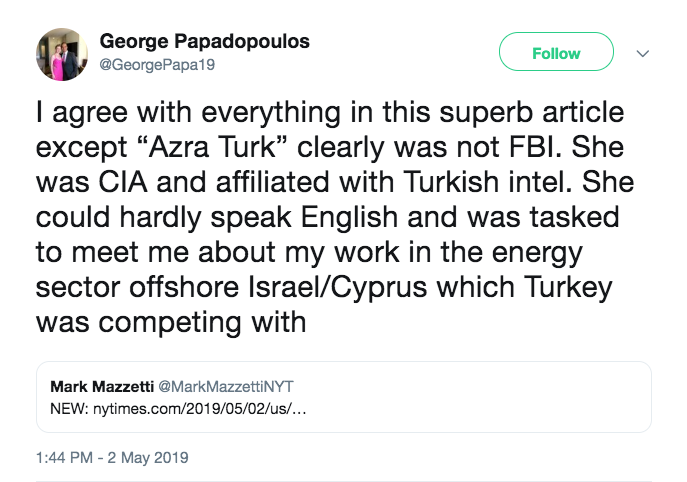 George Papadopoulos tweet