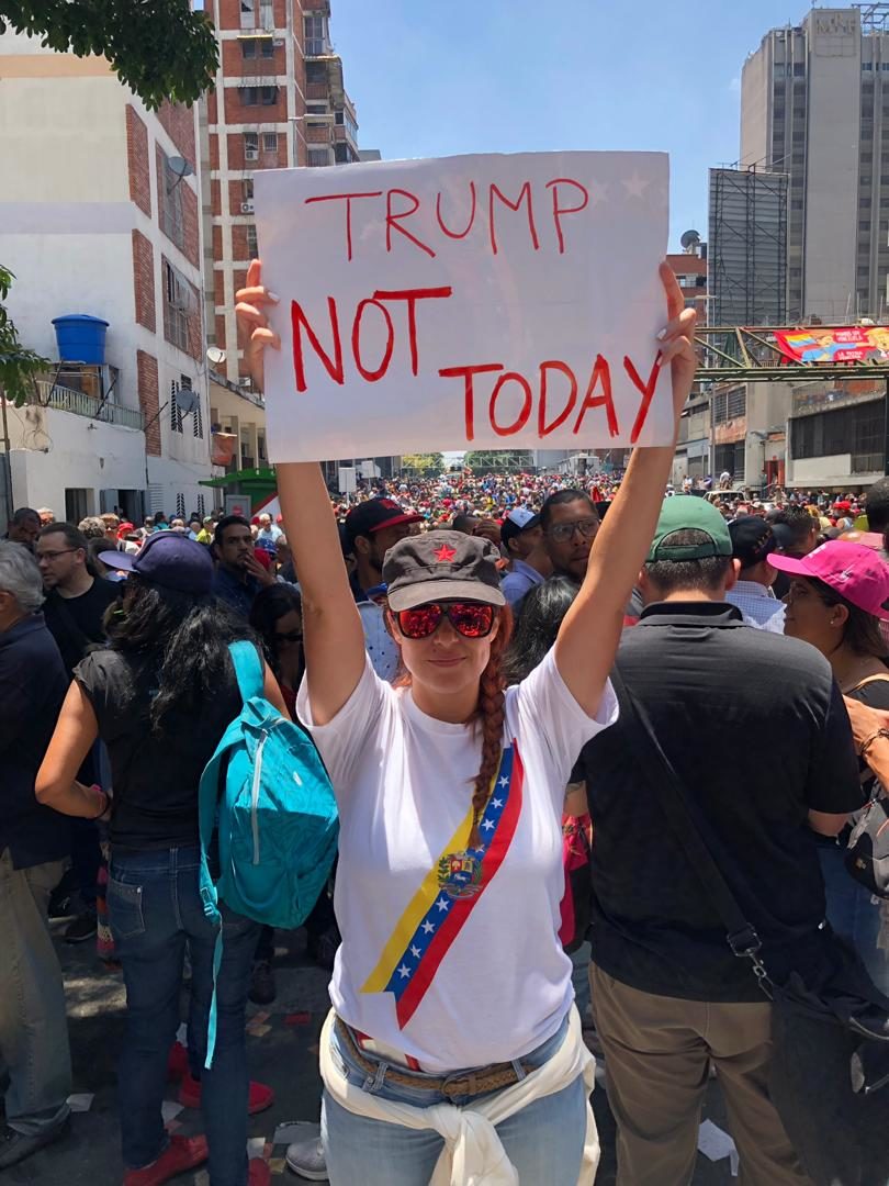 Click to enlarge Trump not Today poster woman