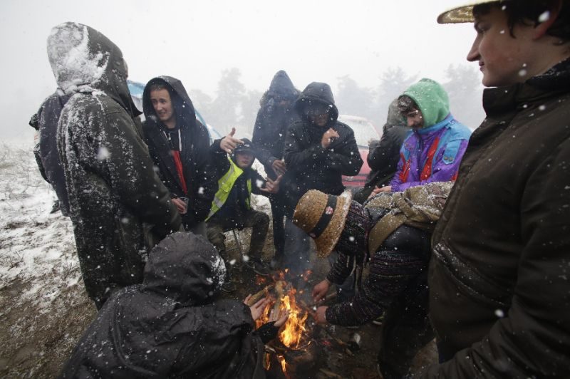 Click to enlarge snow Teknival music festival