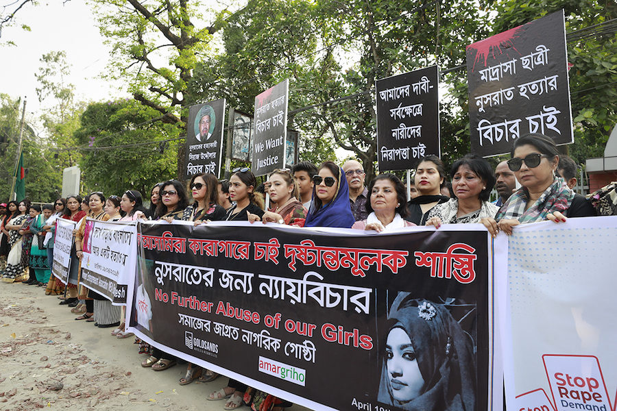 protest muslim men sexual abuse, protest death Nusrat Jahan Rafi