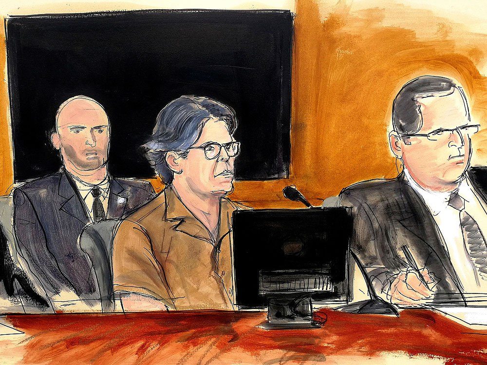 Click to enlarge courtroom sketch Keith Raniere