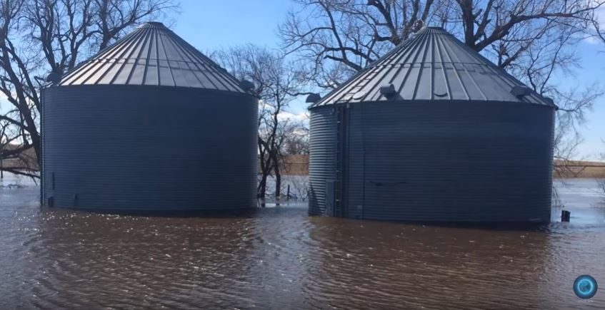 Nebraska grain bins flooded