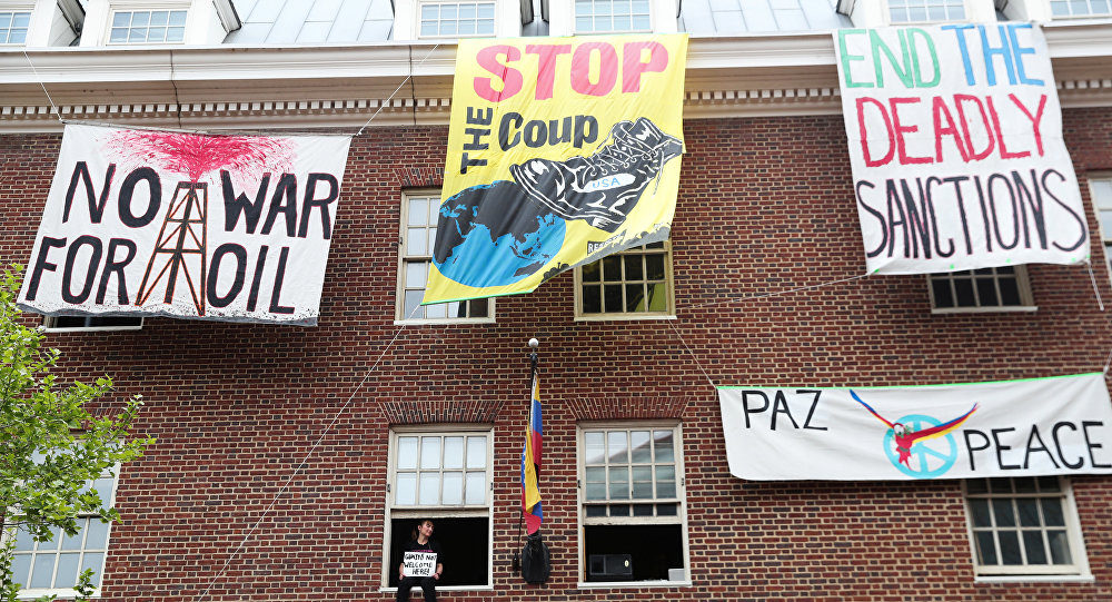 Click to enlarge activists venezuela embassy Washington