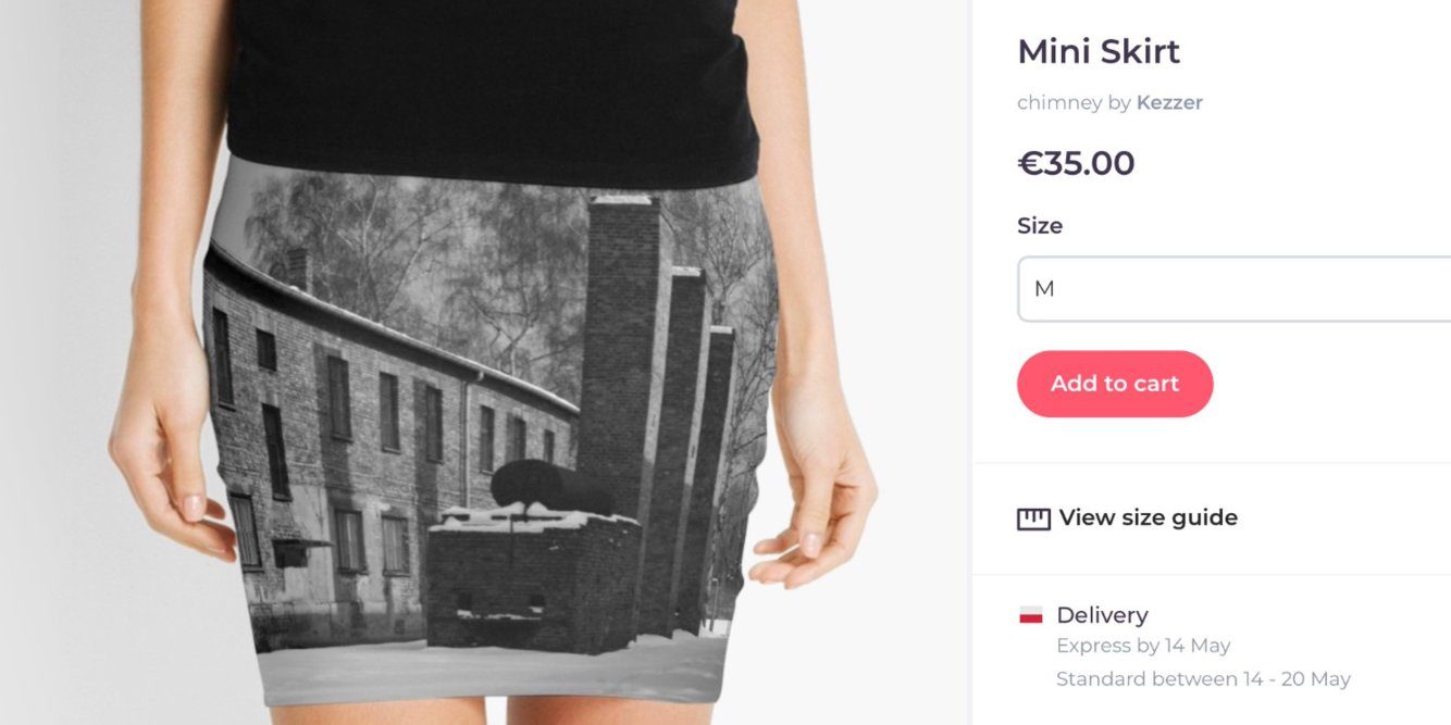 Auschwitz Redbubble mini-skirt