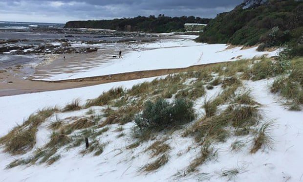 Victoria’s Cape Paterson looked like a snowfield after it was hit by a large hailstorm