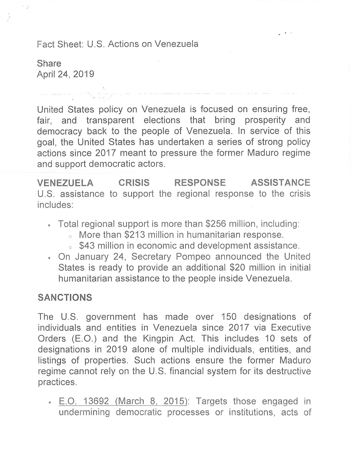US Fact Sheet Venezuela p2