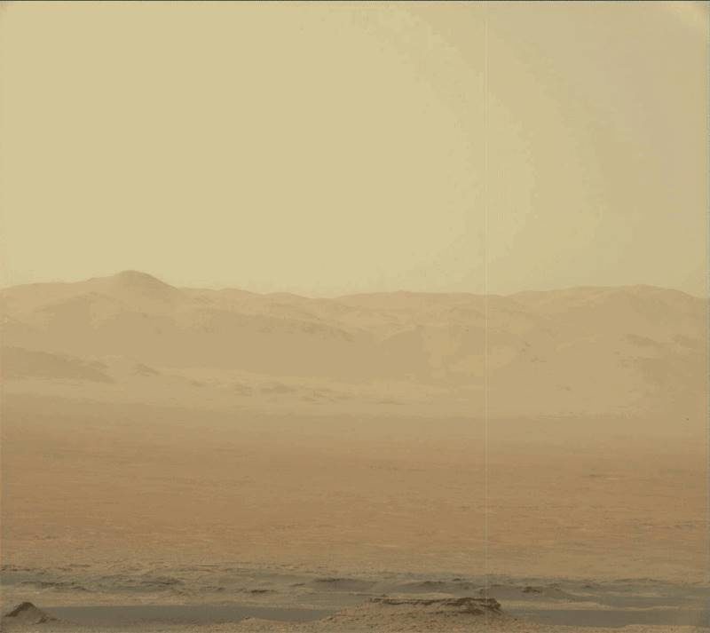Click to enlarge dust storm Mars curiosity