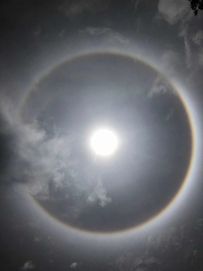 Click to enlarge Sun halo over Costa Rica